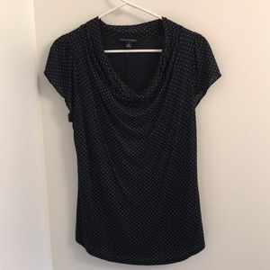 Cowl neck polka dot shirt